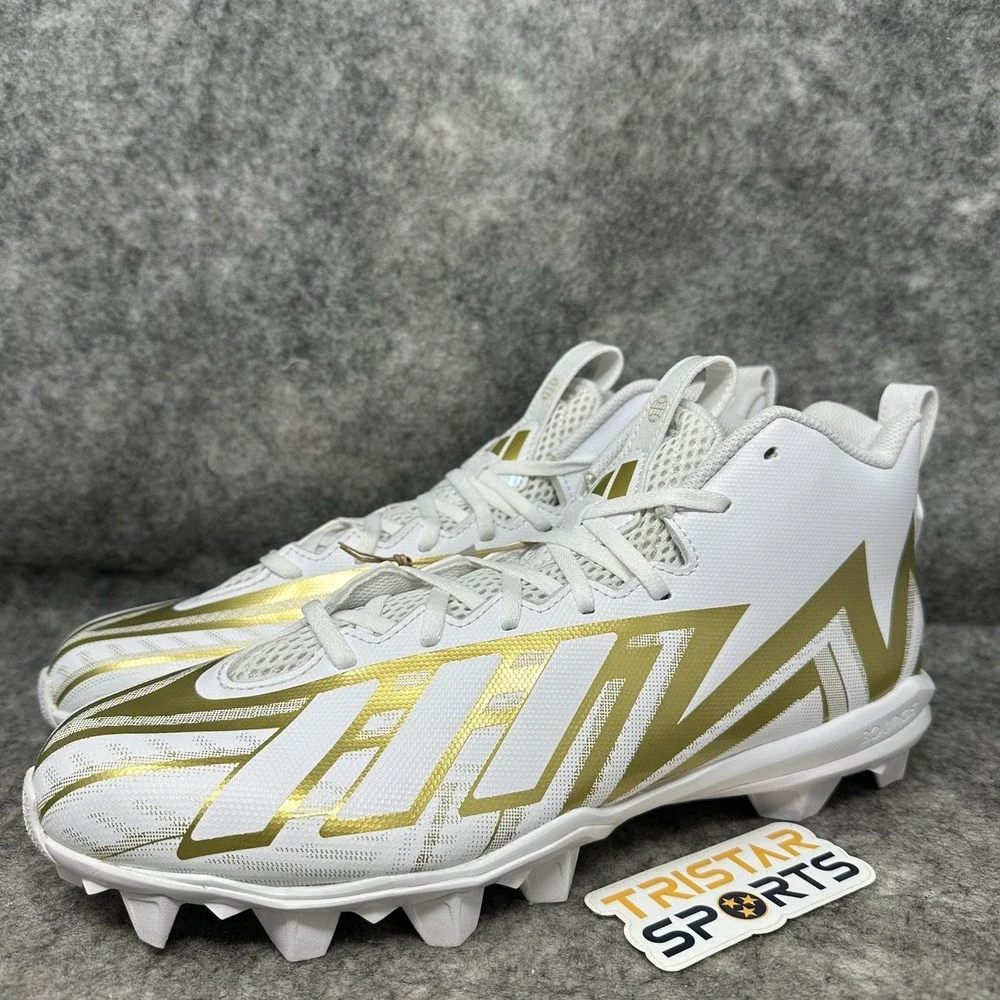 Adidas Freak Spark Mid Football Cleats Mens Size 11.5 White Gold HP7711